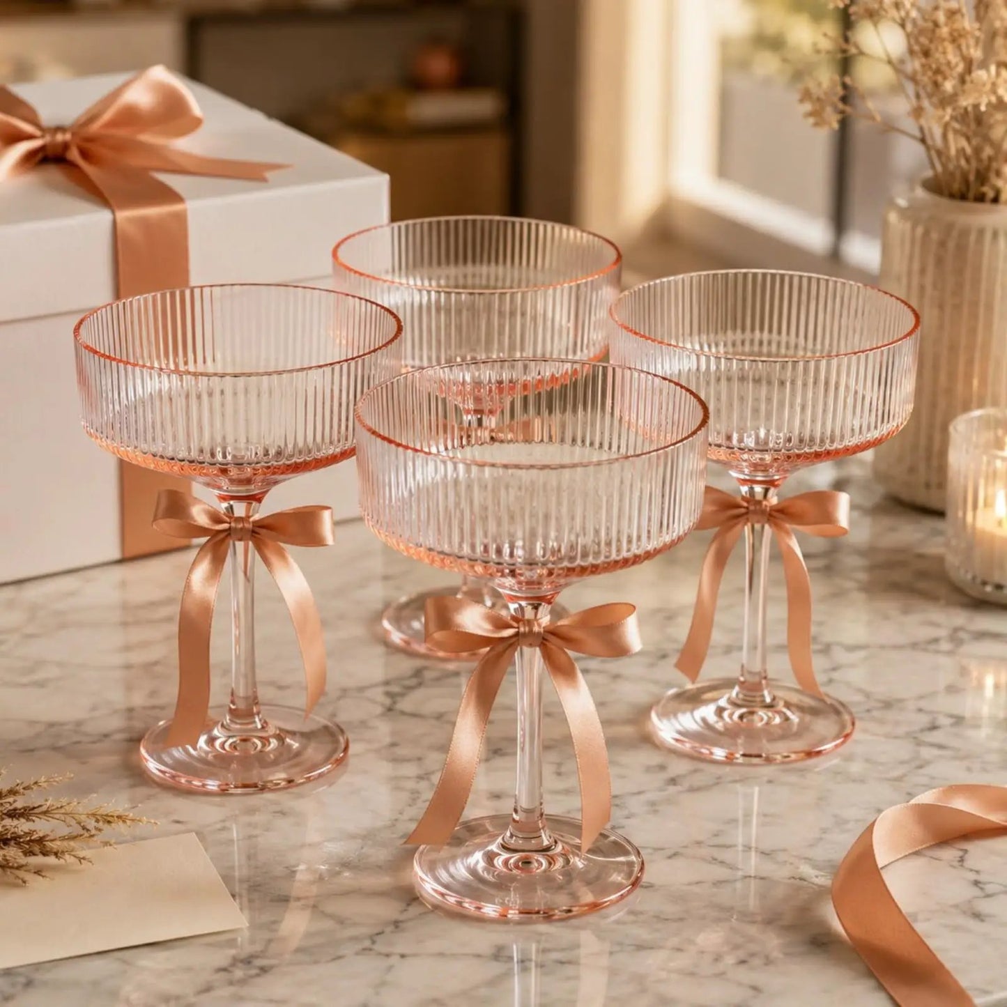 Madrid Acrylic Champagne Coupe Cocktail Glassware, Set of 4 from PriceLows™