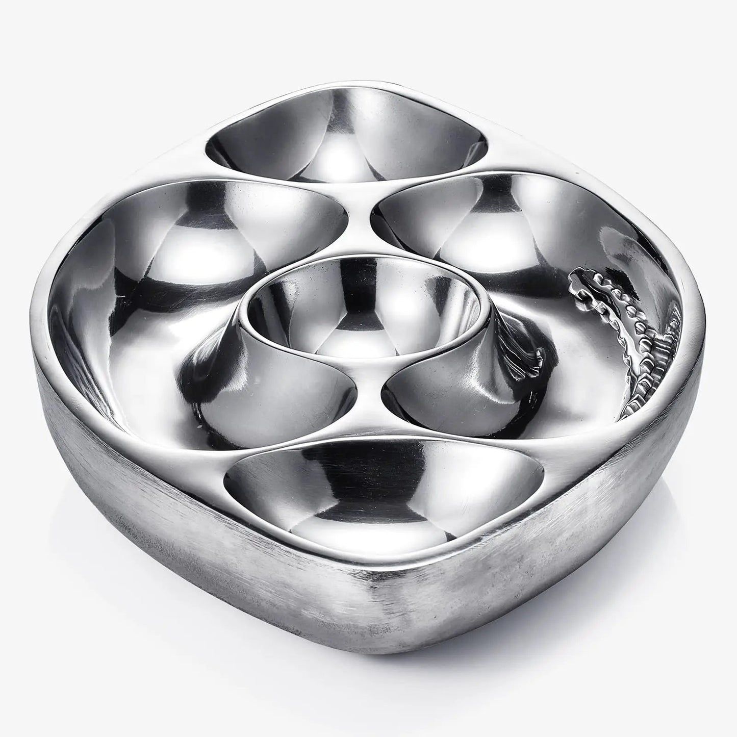 Football Tailgate Superbowl Serving Bowl Silver Brass Snack from PriceLows™