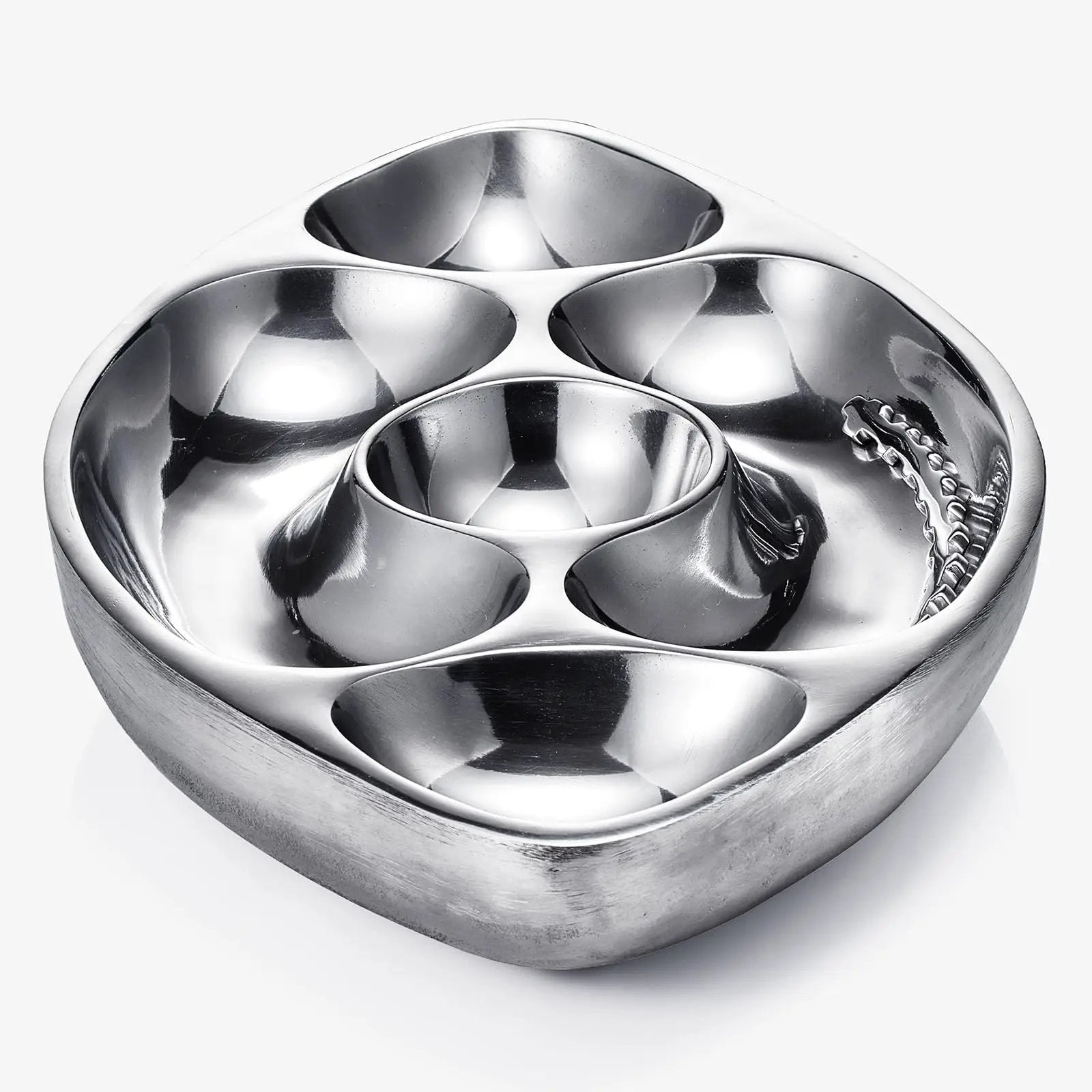 Football Tailgate Superbowl Serving Bowl Silver Brass Snack from PriceLows™