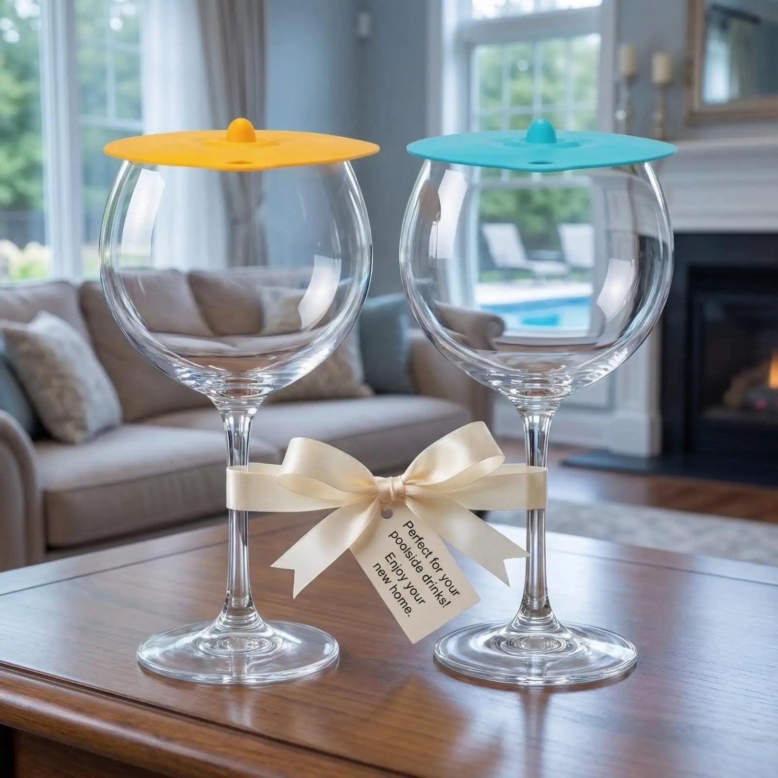 Floating Wine Glasses for Pool with Lids (Set of 2) – 21oz from PriceLows™