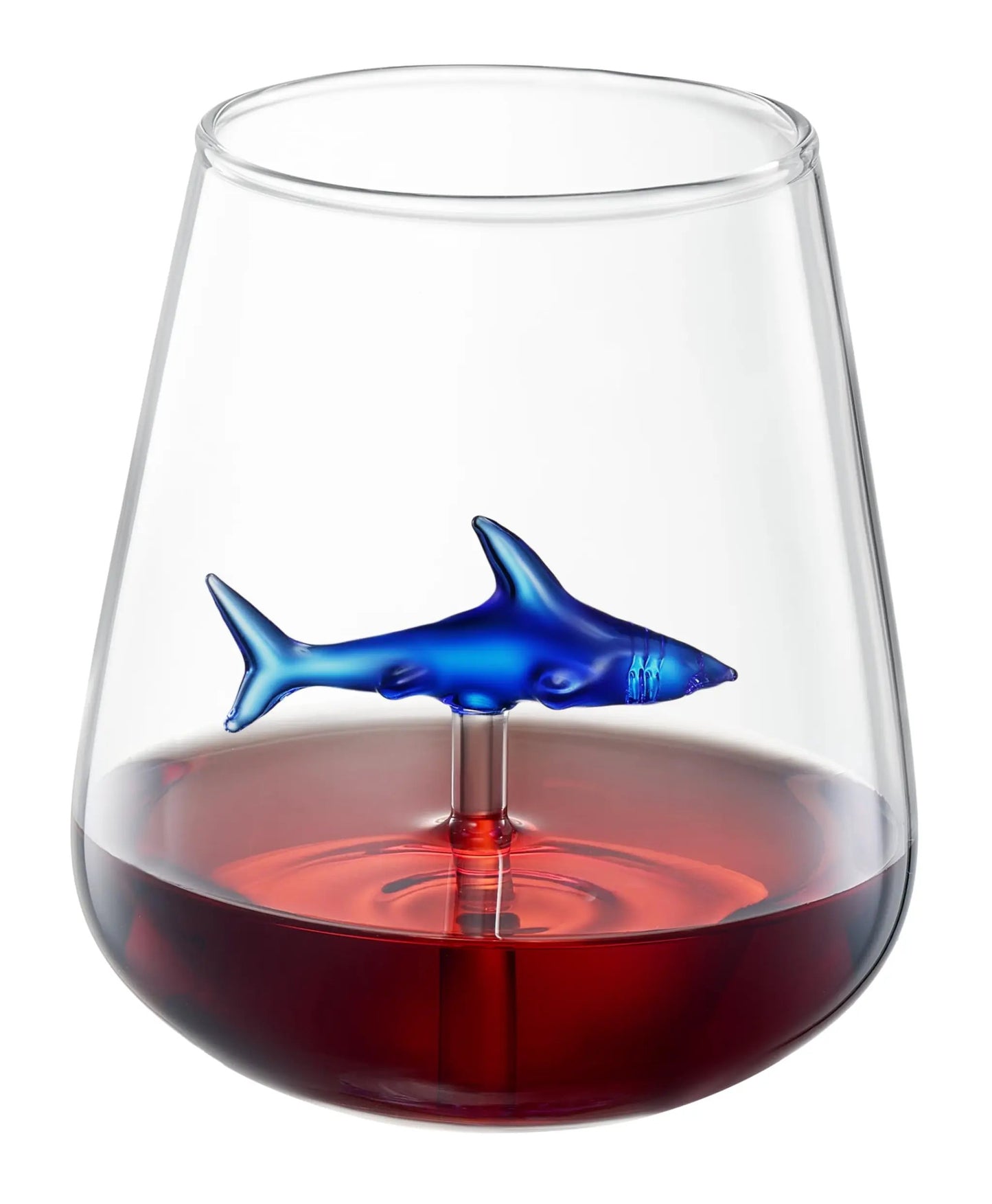 Handcrafted Stemless Shark Wine Glass - Personalized Set of 2 from PriceLows™