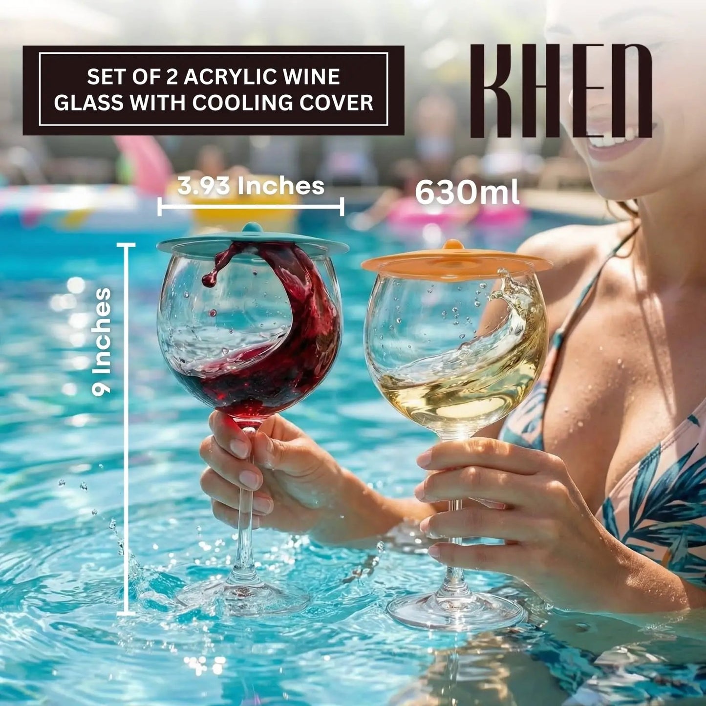 Floating Wine Glasses for Pool with Lids (Set of 2) – 21oz from PriceLows™