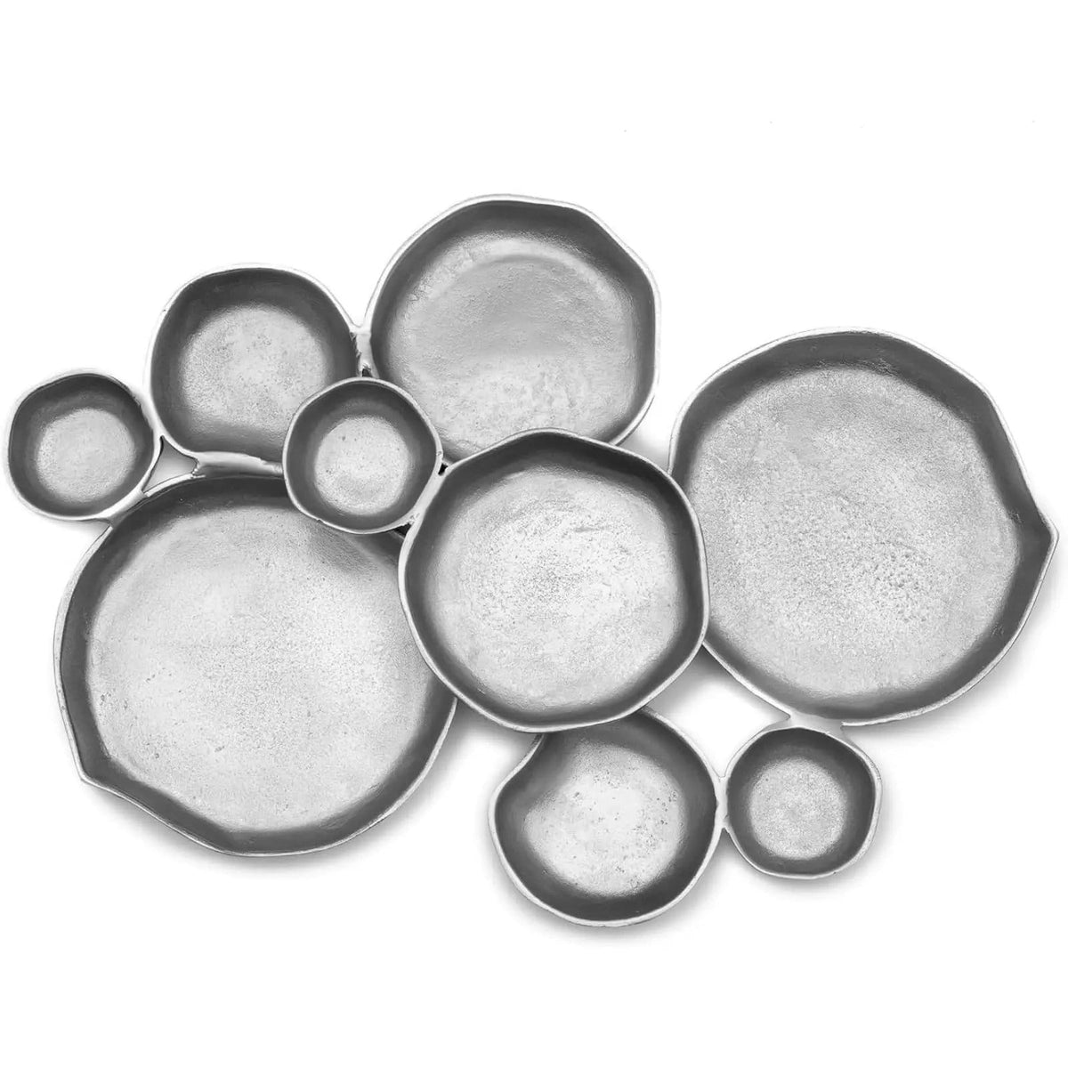 Cluster Decorative Bowls, Bright Silver Brass - Decoration | Brass | Serving Platter | Home Decor