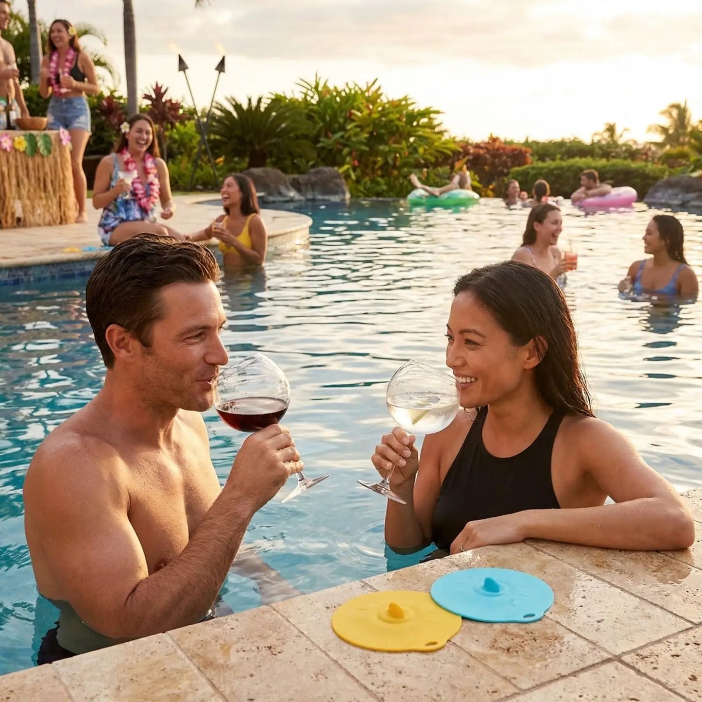 Floating Wine Glasses for Pool with Lids (Set of 2) – 21oz from PriceLows™