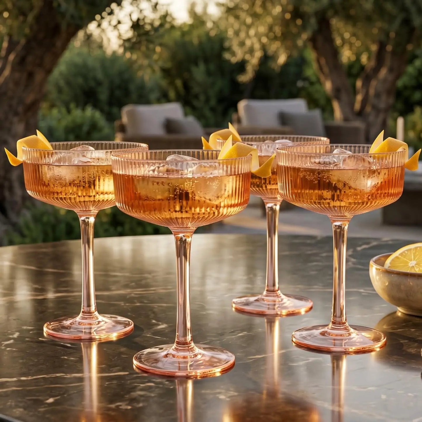 Madrid Acrylic Champagne Coupe Cocktail Glassware, Set of 4 from PriceLows™