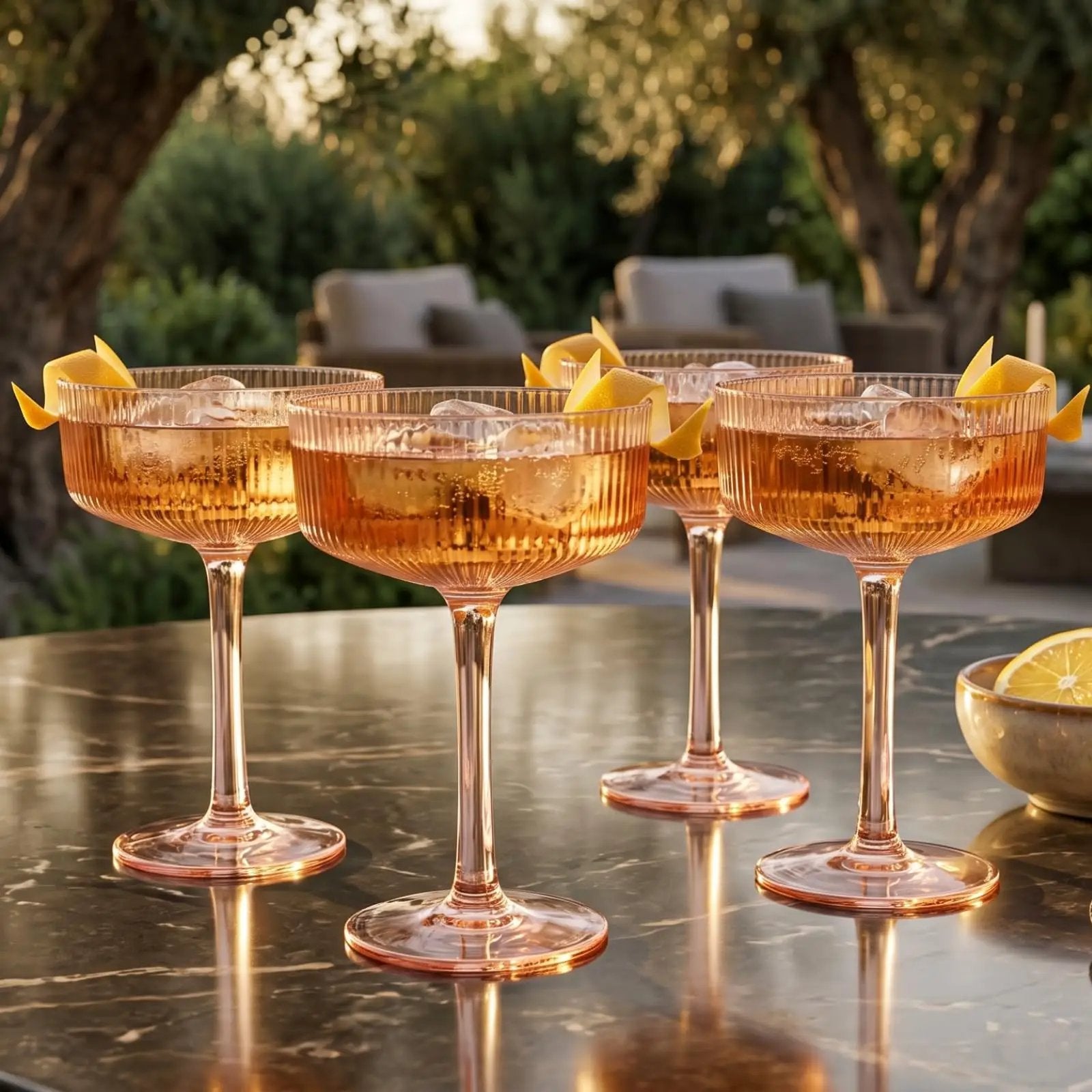 Madrid Acrylic Champagne Coupe Cocktail Glassware, Set of 4 from PriceLows™