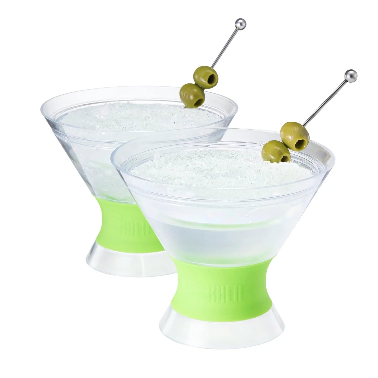 Khen Cooling Martini Glasses – Double-Wall Insulated 10 oz Cocktail Glasses with Frosted Base from PriceLows™