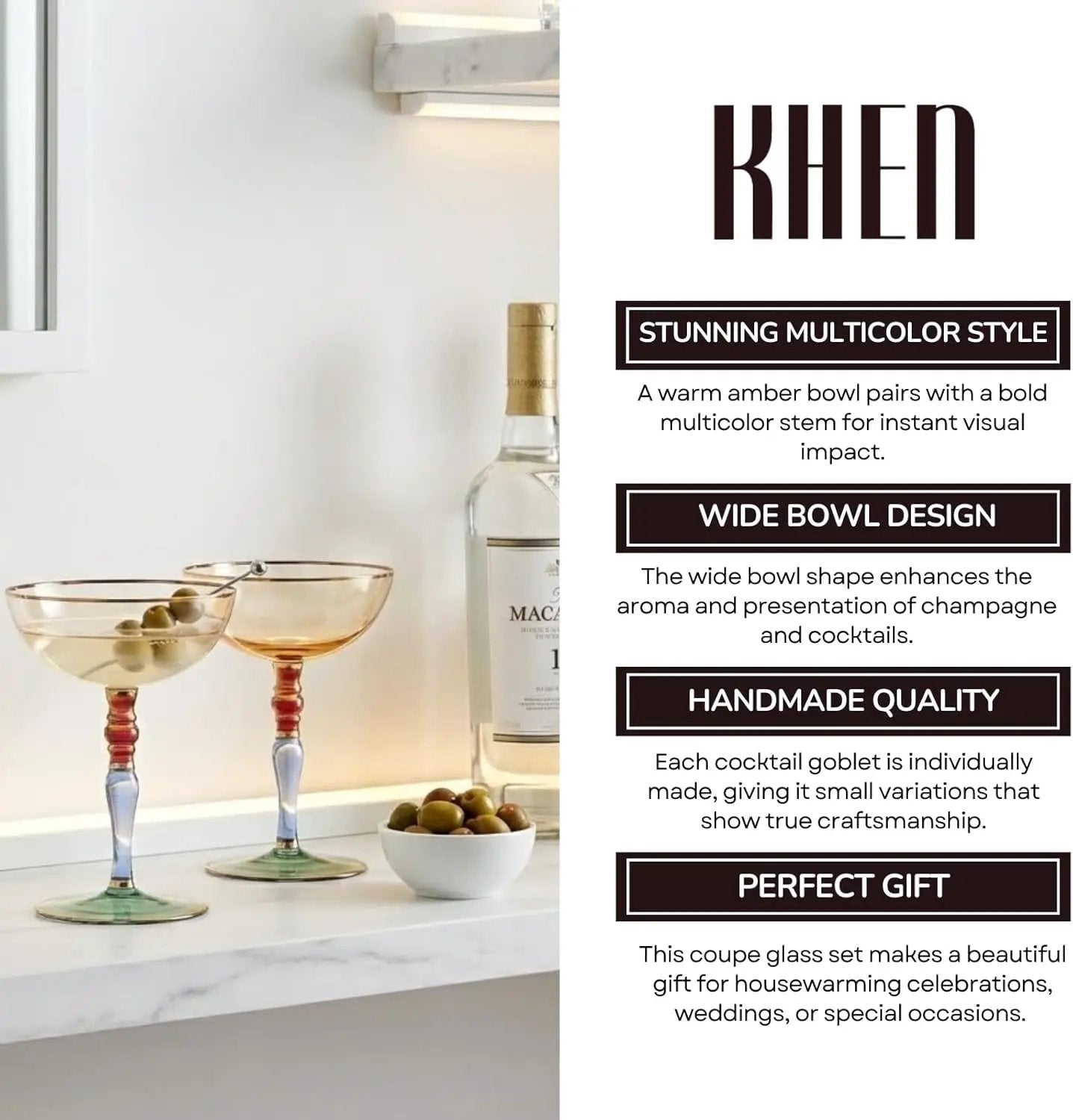 Khen Ravello Coupe Glassware - Set of 2 from PriceLows™