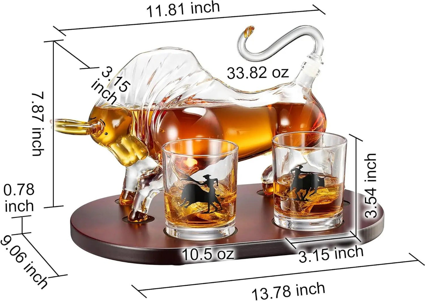 Western Cowboy & El Matador Bull Whiskey Decanter Set from PriceLows™