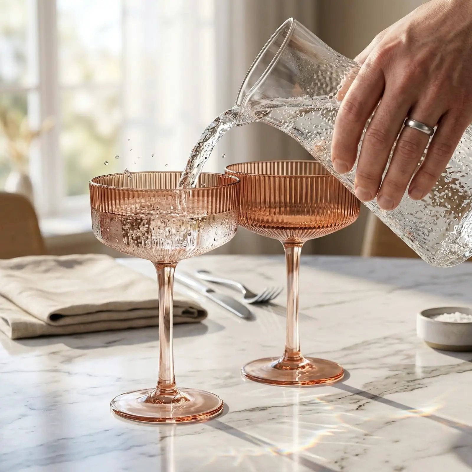 Madrid Acrylic Champagne Coupe Cocktail Glassware, Set of 2 from PriceLows™