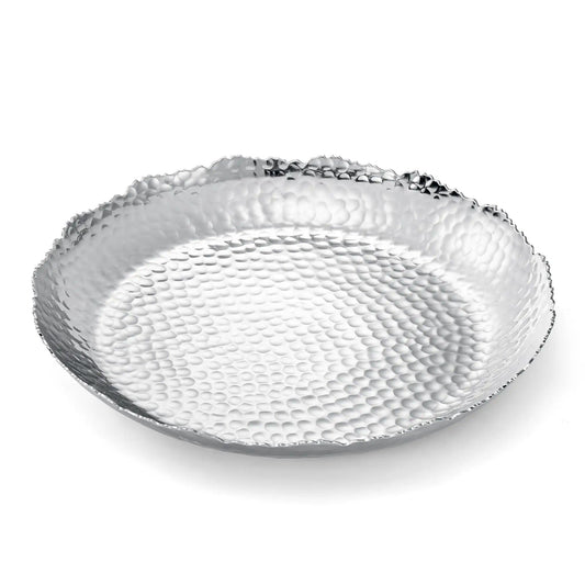 Silver Hammered Decorative Bowl Elegant Aluminum Centerpiece | Aluminum | Home Decor | Gift Ready
