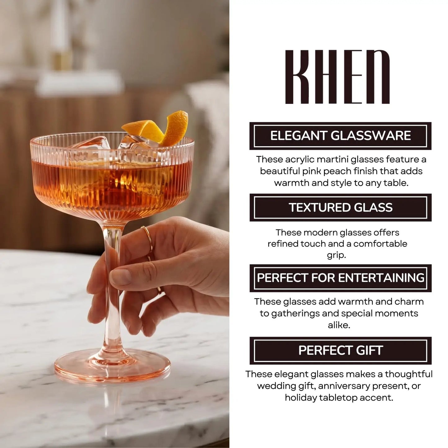 Madrid Acrylic Champagne Coupe Cocktail Glassware, Set of 2 from PriceLows™