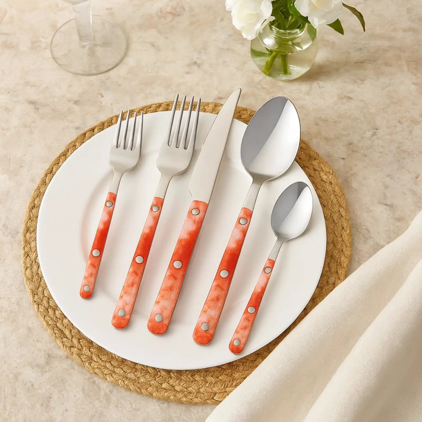 Khen 20-Piece Cutlery Set with Dinner Knives, Forks, Spoons, Salad Forks & Teaspoons from PriceLows™