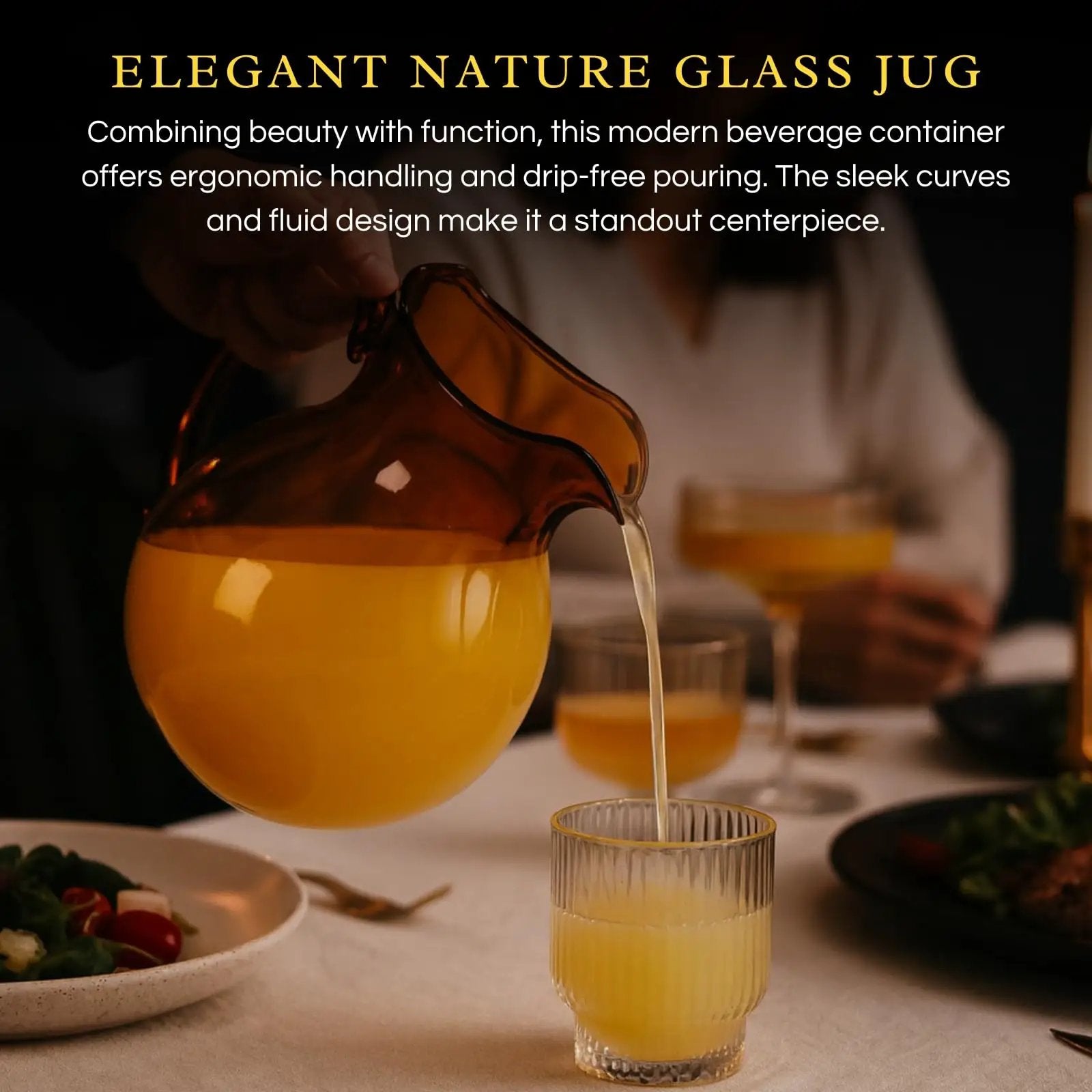 talian Design Amber Glass Jug Mouth-Blown Venetian Pitcher 750ml Handmade Murano from PriceLows™
