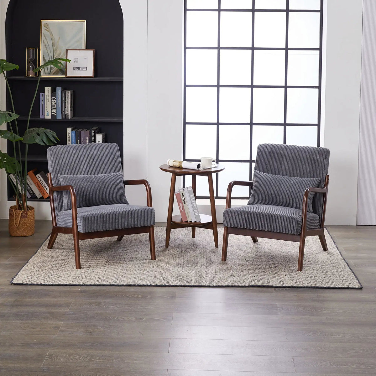 Accent Chair With Pillow | Solid Rubberwood Frame | Ergonomic Support | Versatile Design