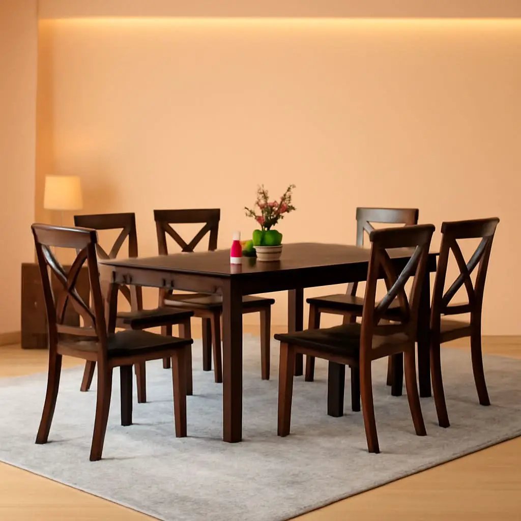 7 Piece Dining Table Set With 6 Chairs Modern Style from PriceLows™