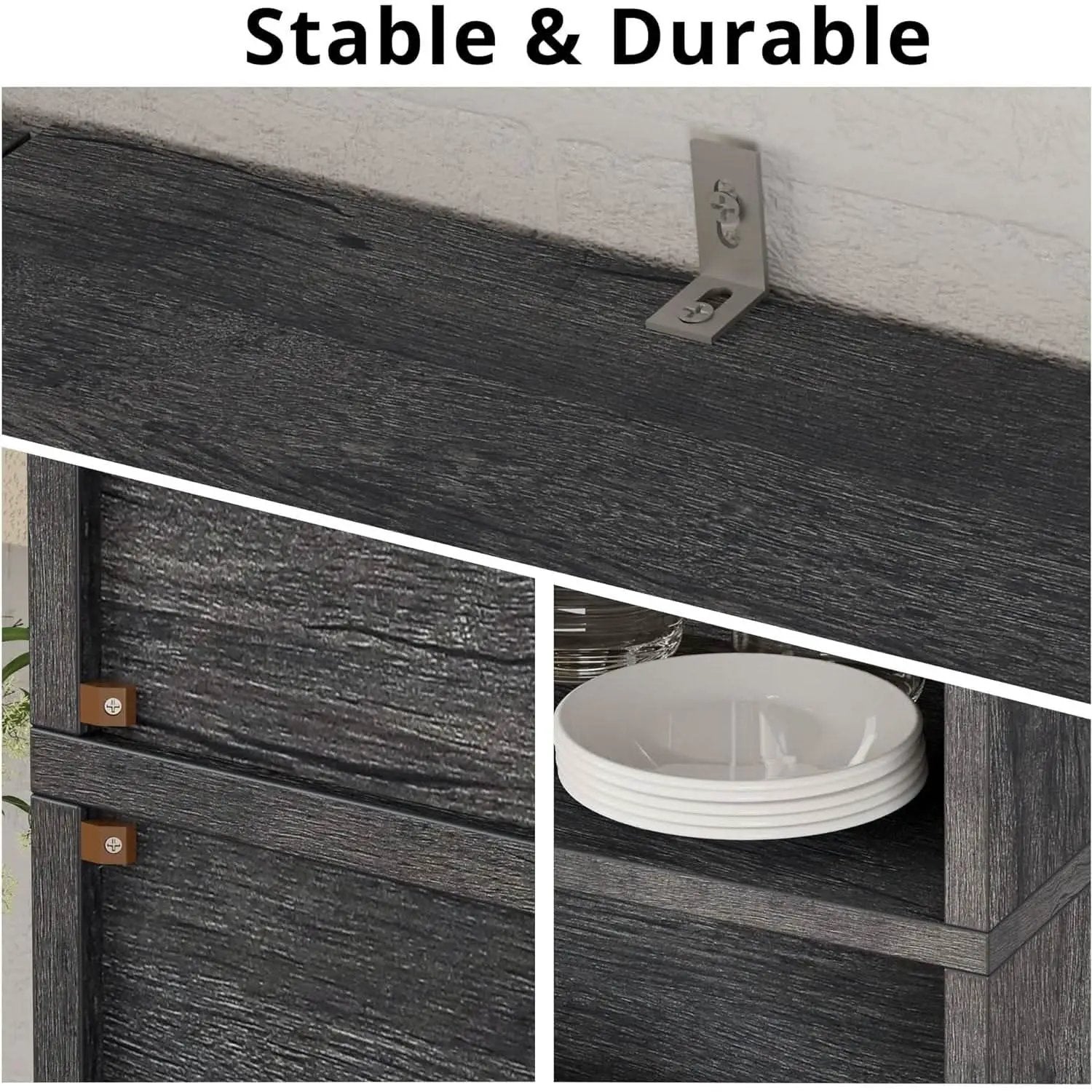 Industrial Bookshelf With Doors 11.8 Inch Depth 5 Shelves from PriceLows™