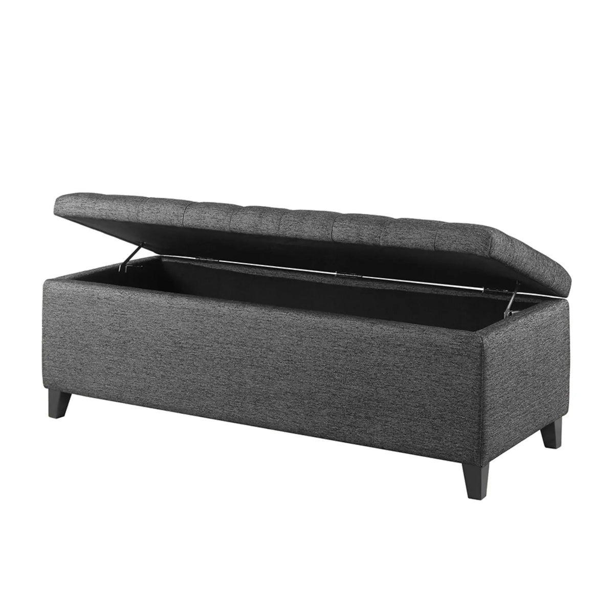 Tufted Soft Close Storage Bench | Button Tufted Top | Solid Wood Legs | 49 Inch Width