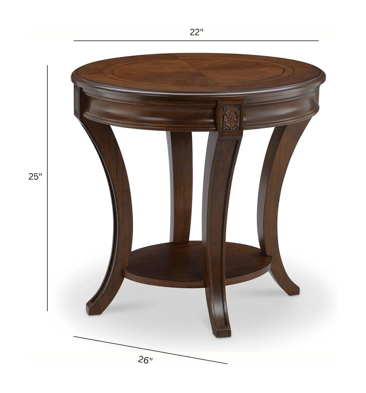 Winslet Oval End Table | Cherry And Walnut Veneers | Warm Cherry Finish | Hardwood Solids