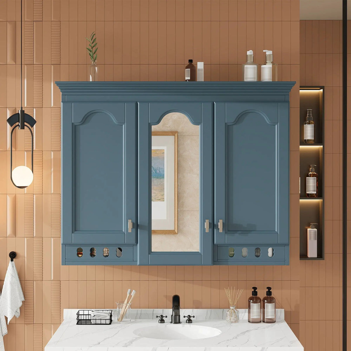 Wall Mount Mirror Cabinet | Adjustable Shelves | Soft Closing Hinges