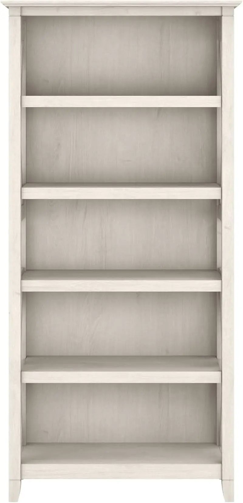 Tall 5 Shelf Bookcase Linen White Oak Modern Farmhouse from PriceLows™
