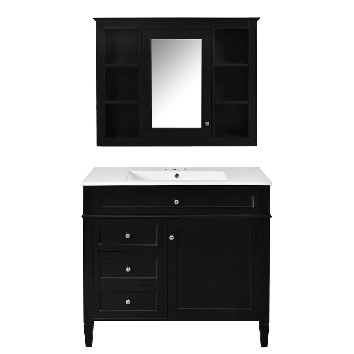 Bathroom Vanity With Mirror Cabinet | Single Sink | Soft Close Doors And Drawers