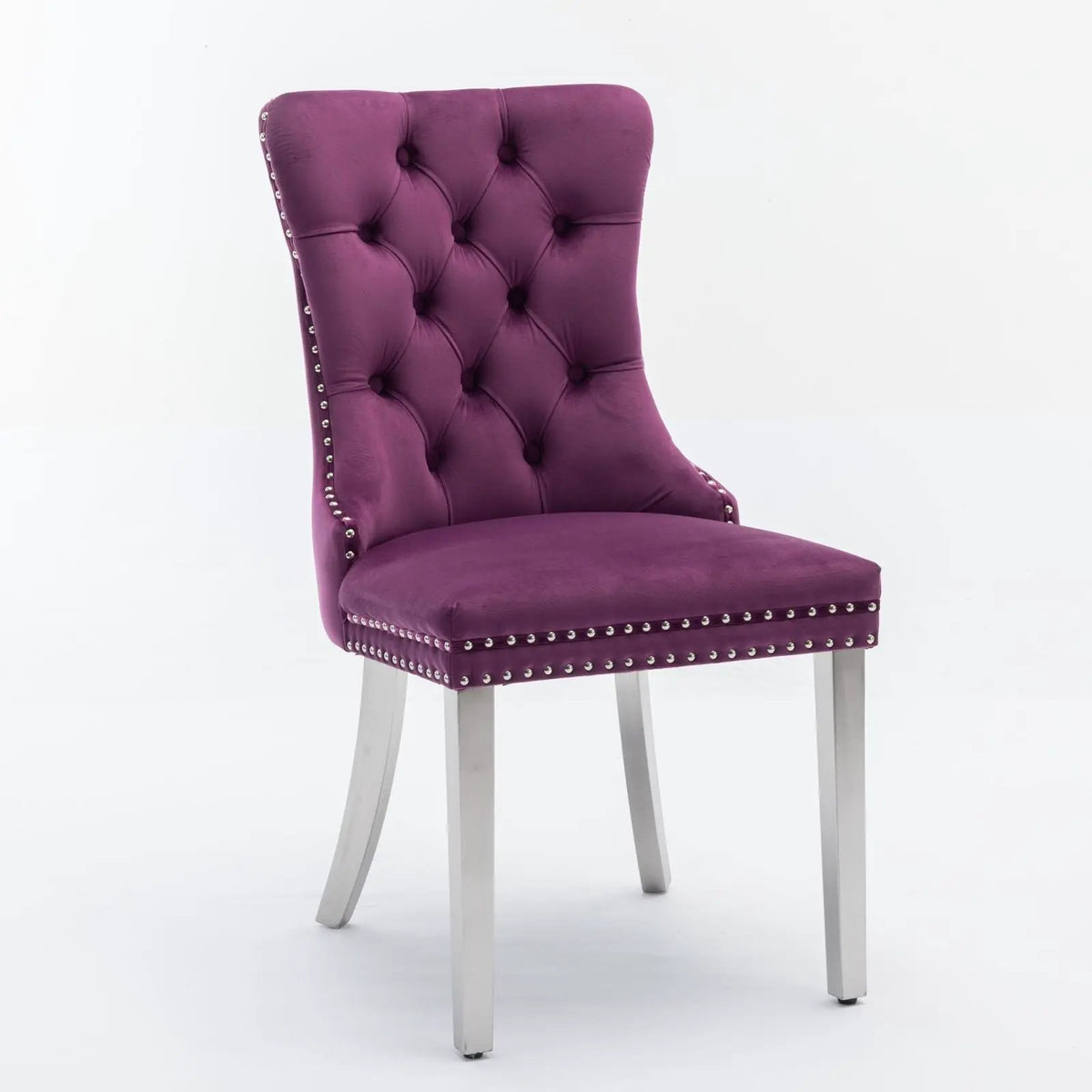 Dining Chair | Tufted Upholstery | Stainless Steel Legs | Set Of 2