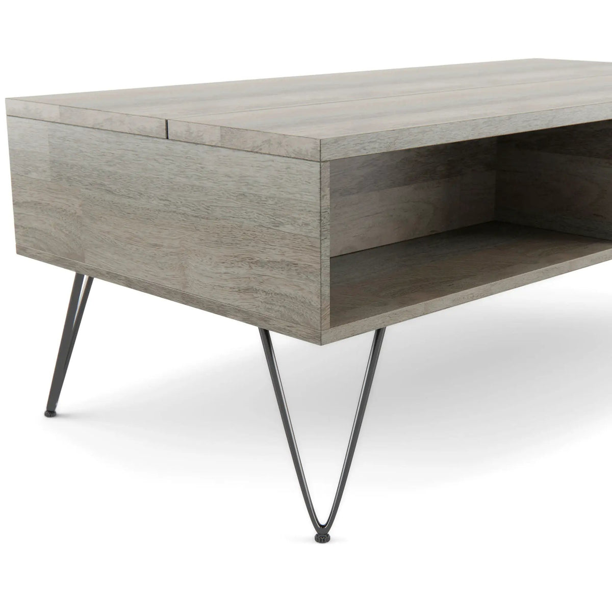 Hunter Lift Top Coffee Table | Handcrafted Solid Mango Hardwood | Split Lift Top | Large Storage Area