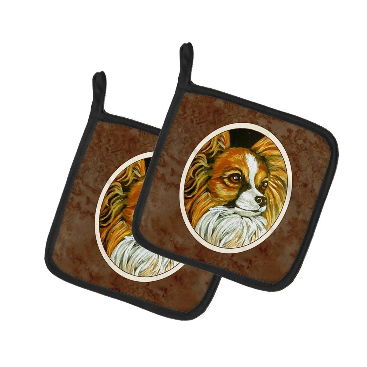 Pot Holder Set of 2 | Heat Resistant Quilted Hot Pads | 7.5 x 7.5 Inch | Papillon (Style 14)