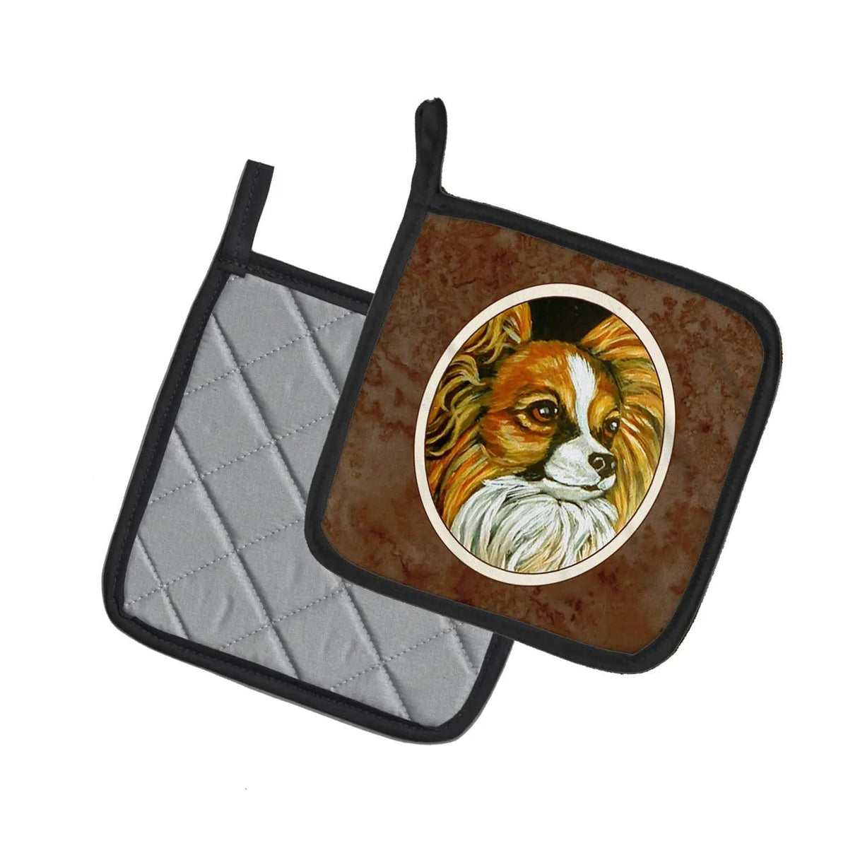 Pot Holder Set of 2 | Heat Resistant Quilted Hot Pads | 7.5 x 7.5 Inch | Papillon (Style 14)