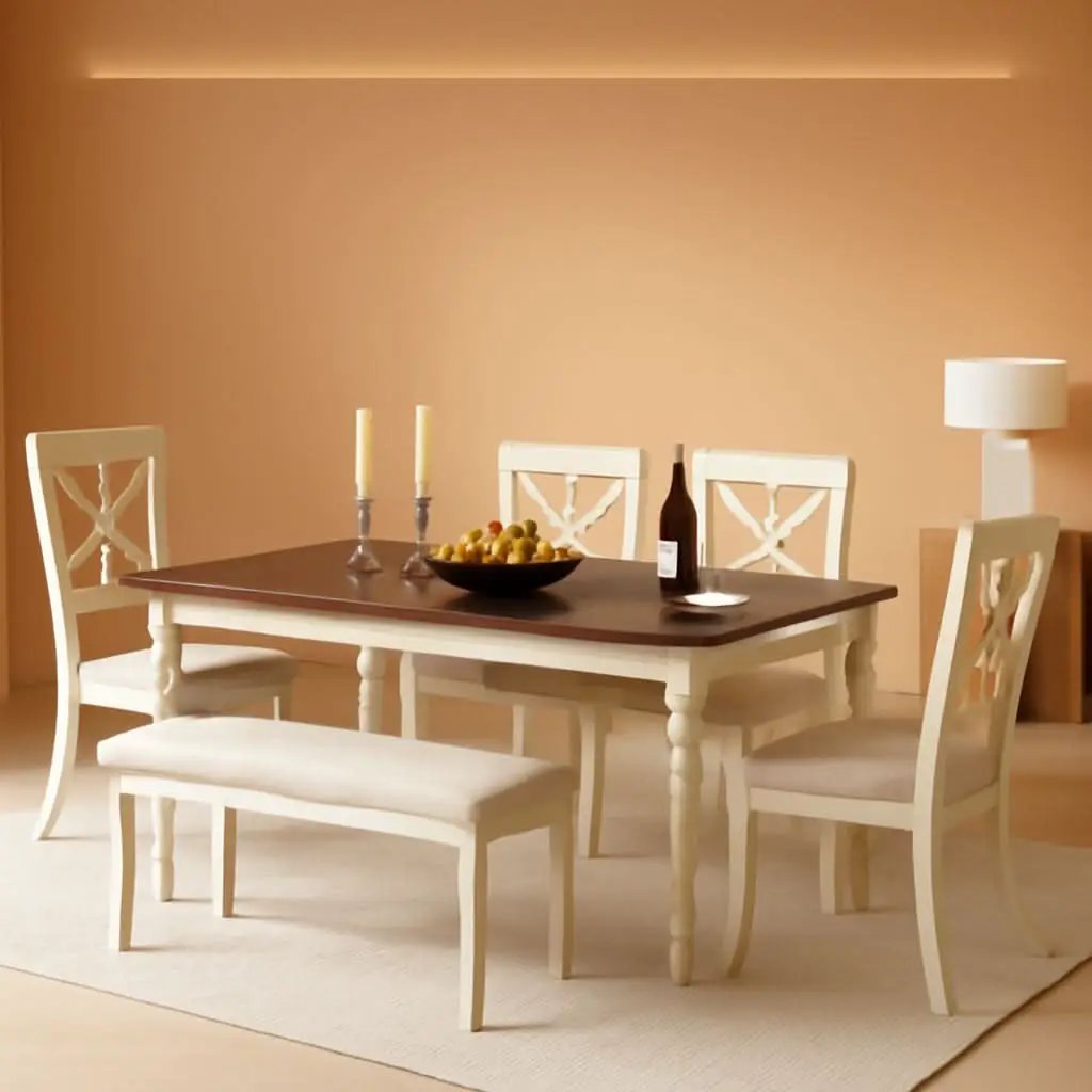 71 Inch Premium Solid Wood Dining Table Walnut Finish from PriceLows™