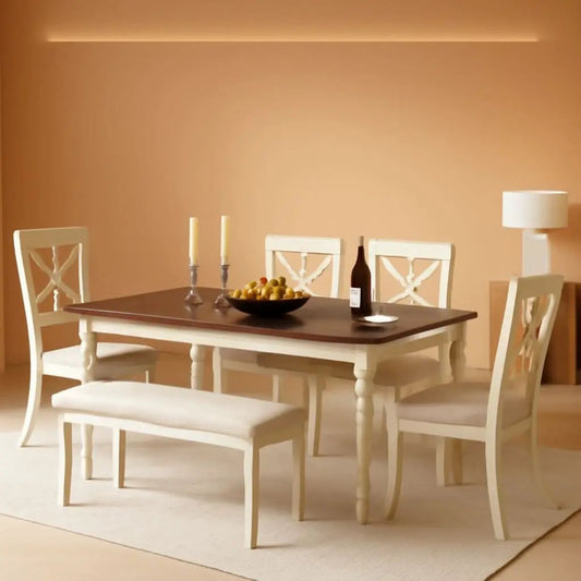 71 Inch Premium Solid Wood Dining Table Walnut Finish from PriceLows™