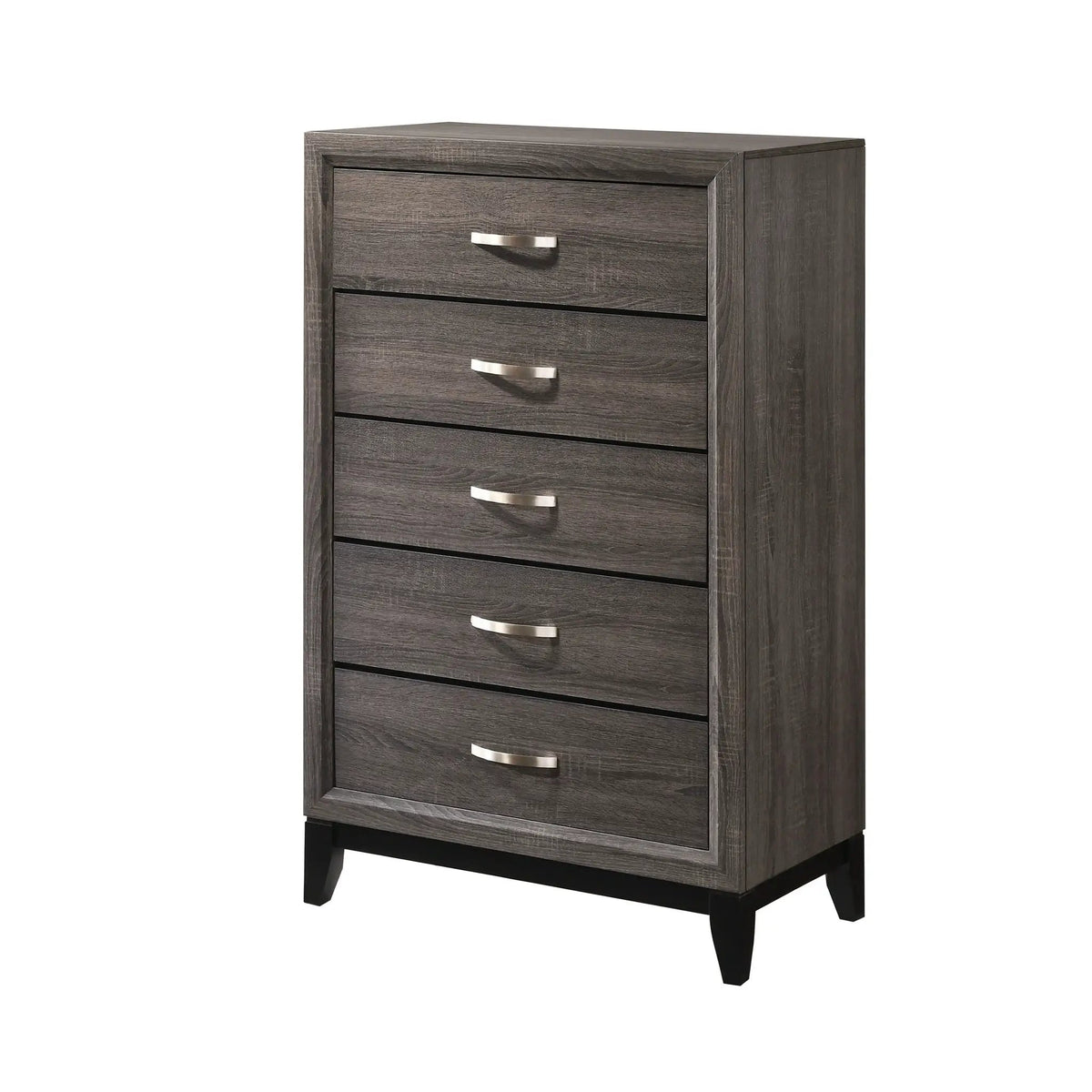 Contemporary 5 Drawer Tall Chest | Neutral Finish | Five Storage Drawers | Bedroom Furniture