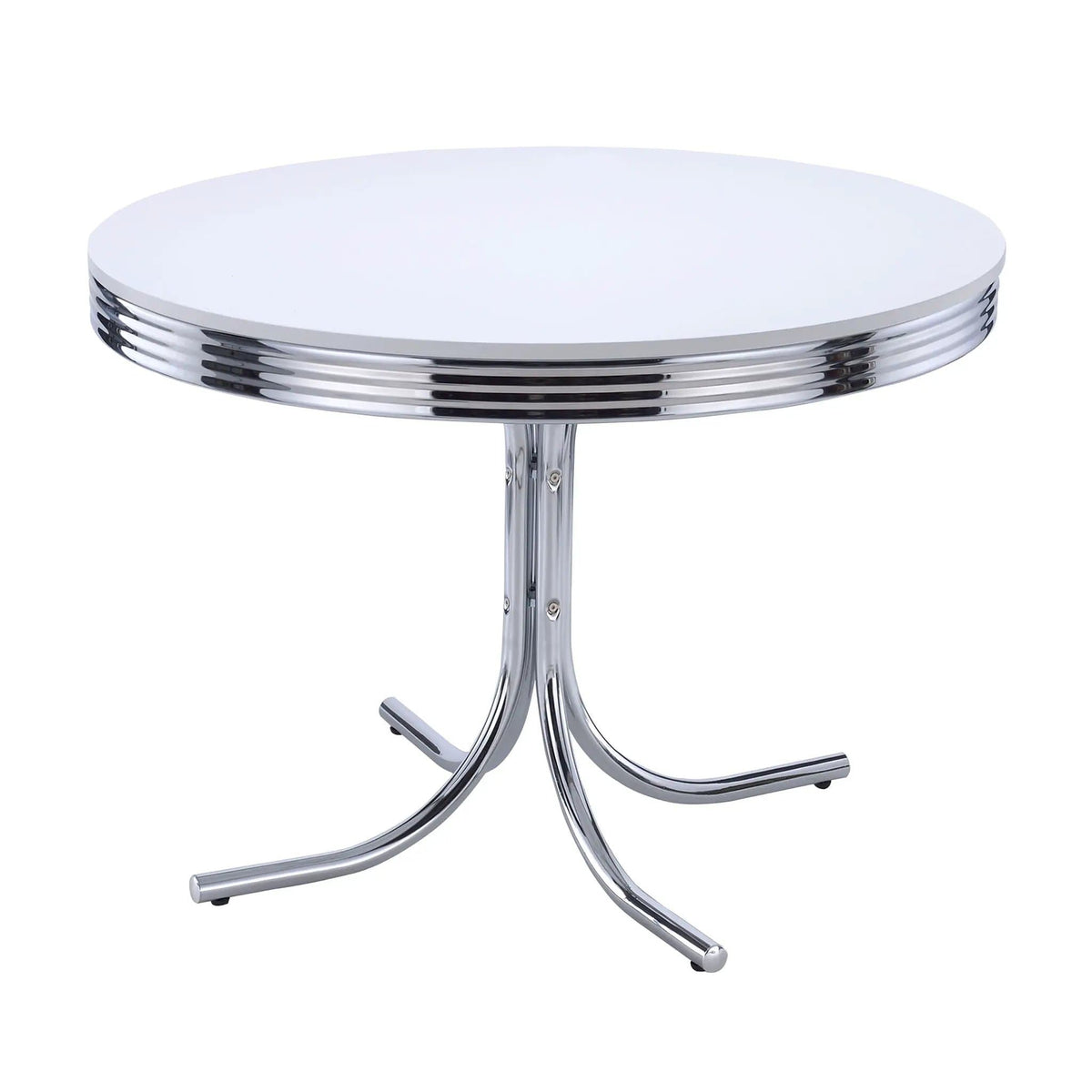 Retro 5-piece Round Dining Table Set White and | 5-Piece Set | Dining Room Furniture | Black