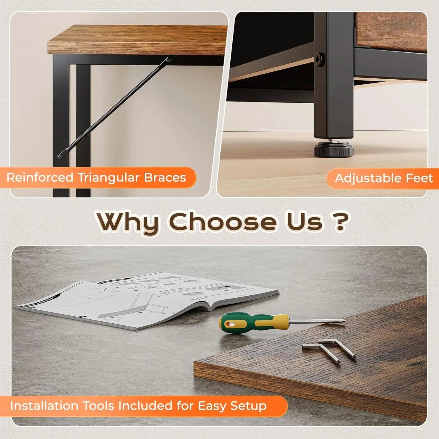 Sixty Three Inch L Shaped Desk USB Port Ergonomic Workspace from PriceLows™