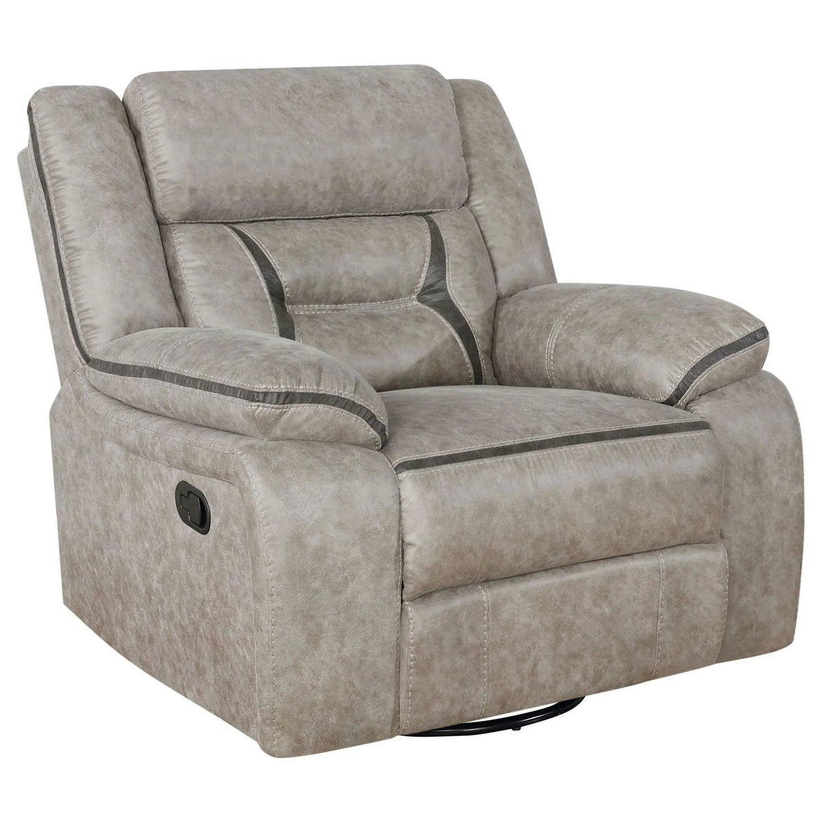 Brazelton Swivel Glider Recliner | Manual Recline Lever | Leatherette Upholstery | Smooth Gliding Motion