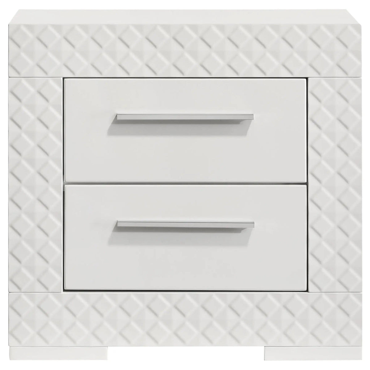 Ives 2-drawer Nightstand Bedside Table White High Gloss | 25.5 x 15.5 x 24.5 in | 2-Drawer | Bedroom