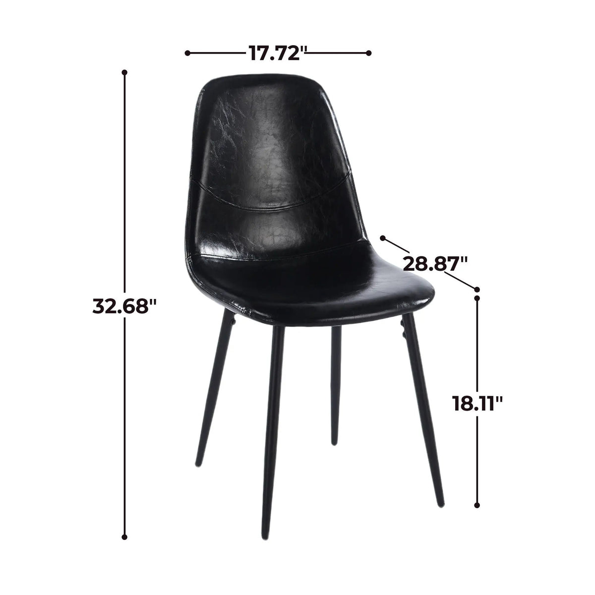 Dining Chairs | Metal Frame | Leather Accents | Set Of Four
