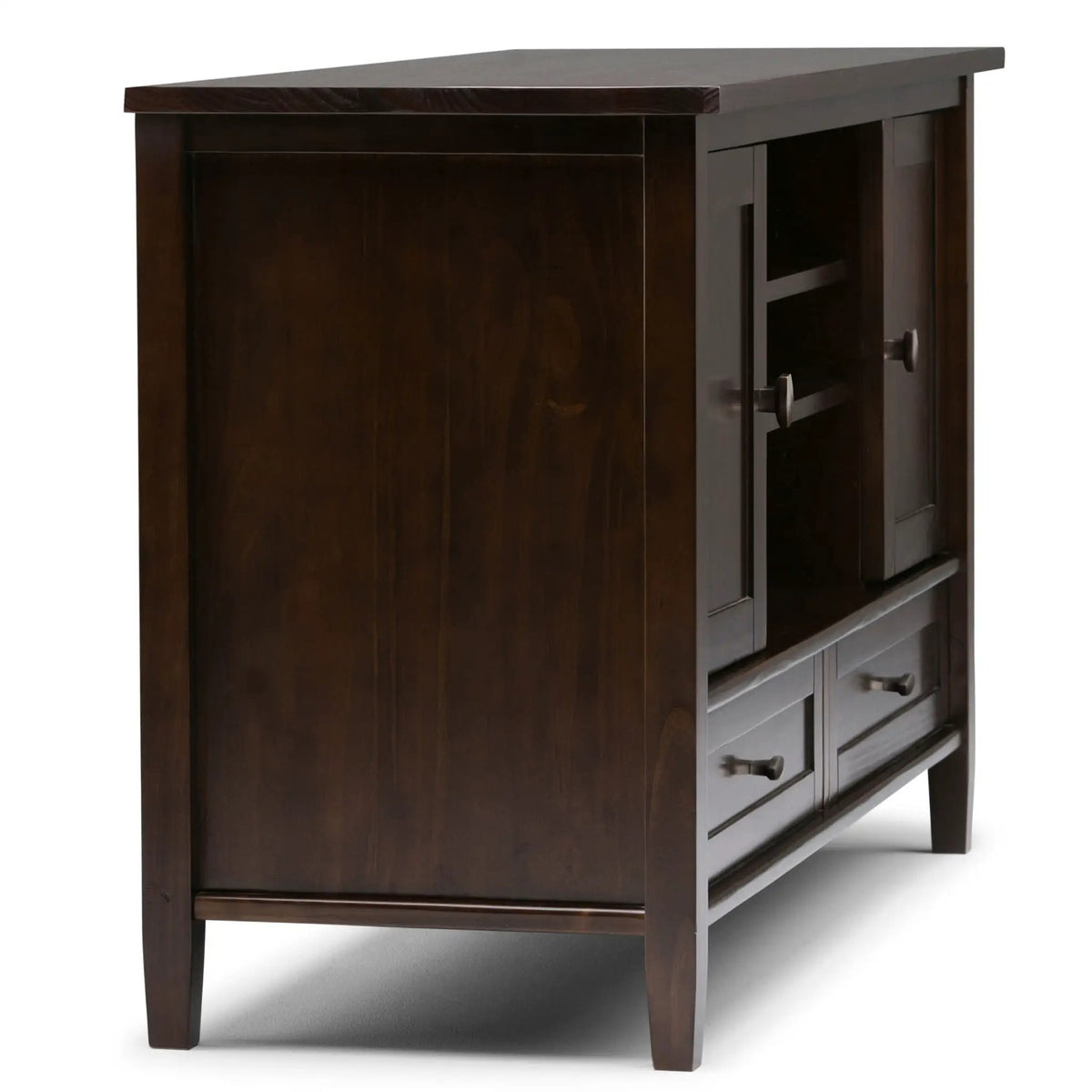 Warm Shaker TV Media Stand | Handcrafted Solid Wood | Two Bottom Drawers | 47 Inch Length