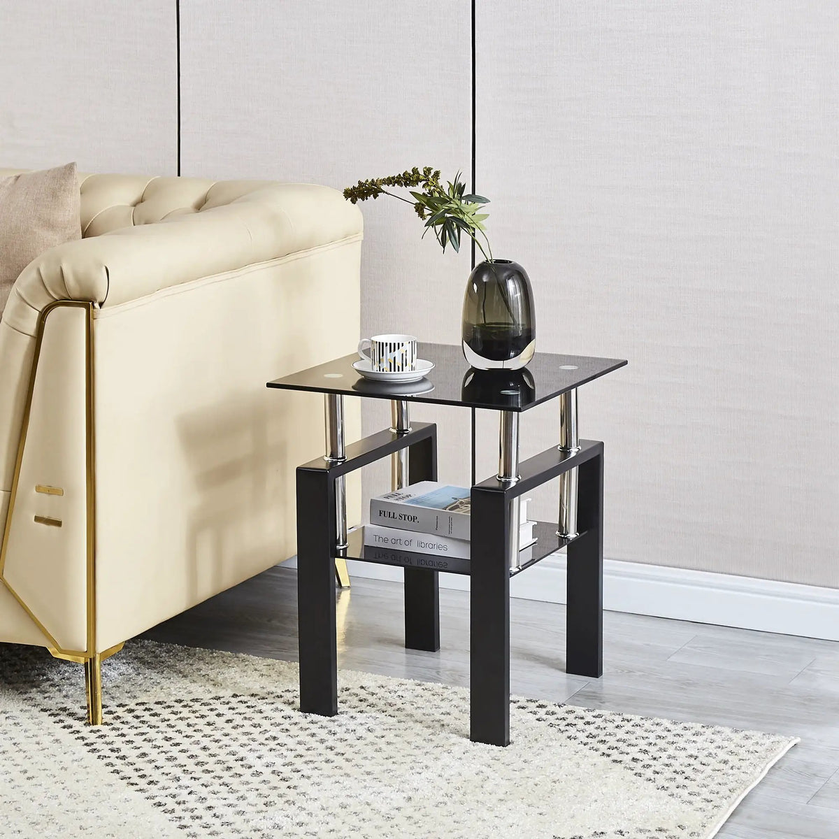 Tempered Glass Table | Hidden Storage | Easy Assembly