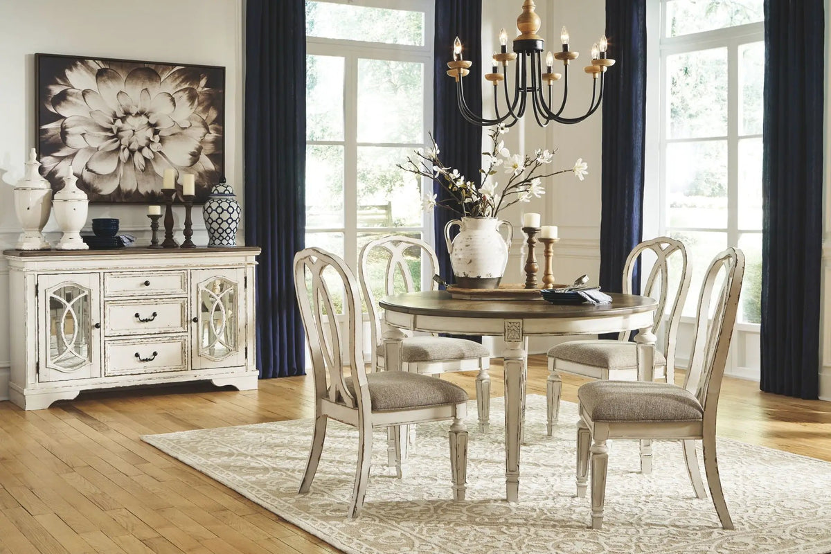 Realyn Oval Dining Table Set | 5-Piece | Traditional Cottage Design | Antiqued Two-Tone Finish