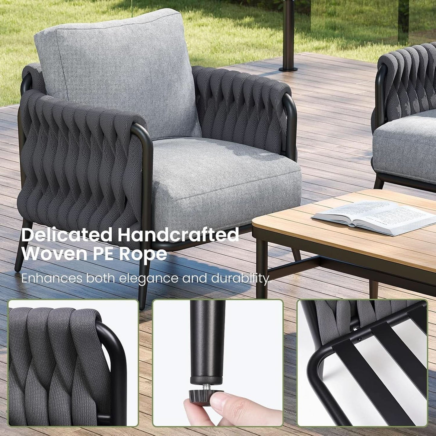Stylish Outdoor Patio Furniture Set with Waterproof Cushions from PriceLows™