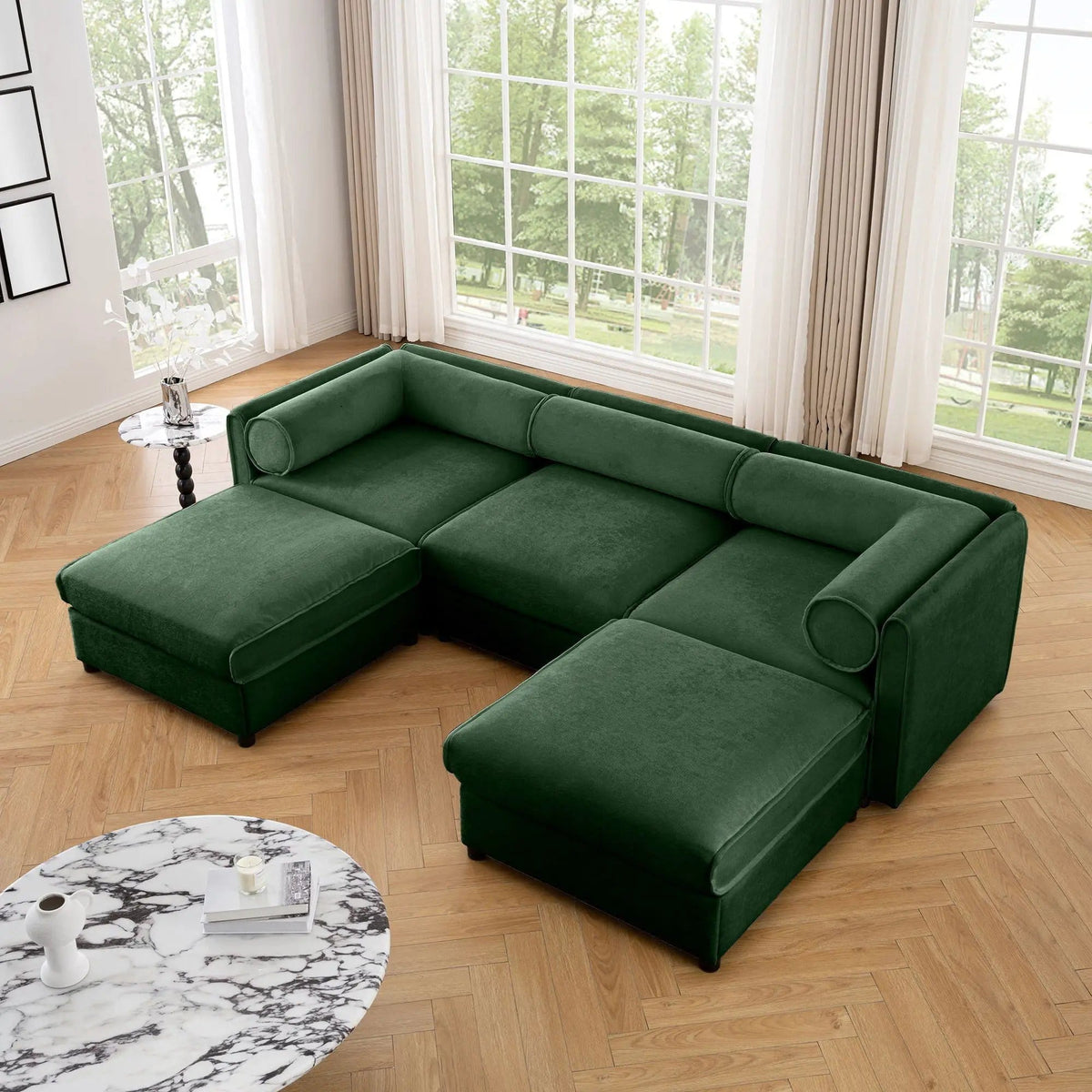 Contemporary Elegant Sofa With Storage And Ottoman 2 Piece Living Room Set | 2 Piece Living Room Set | Living Room Furniture | Living Room