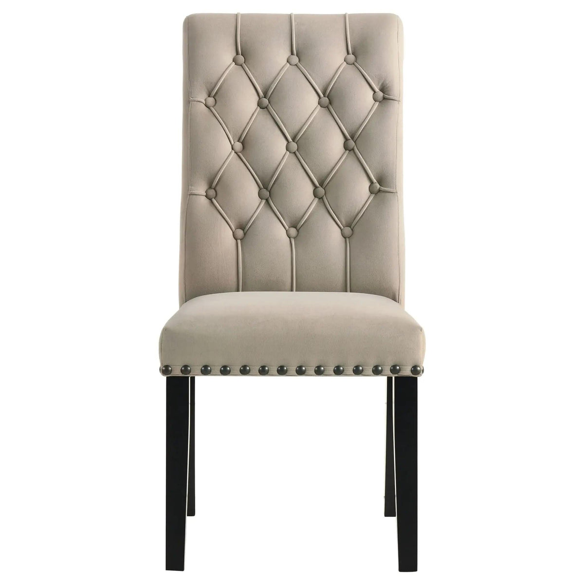 Alana Velvet Upholstered Dining Side Chair Sand (Set of 2) | 18 x 27.25 x 41.5 in | Velvet | Dining Room