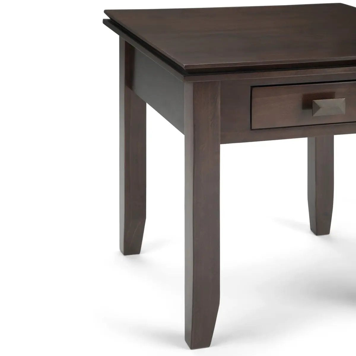 Artisan End Table | Handcrafted Solid Wood | One Drawer | Metal Drawer Glides