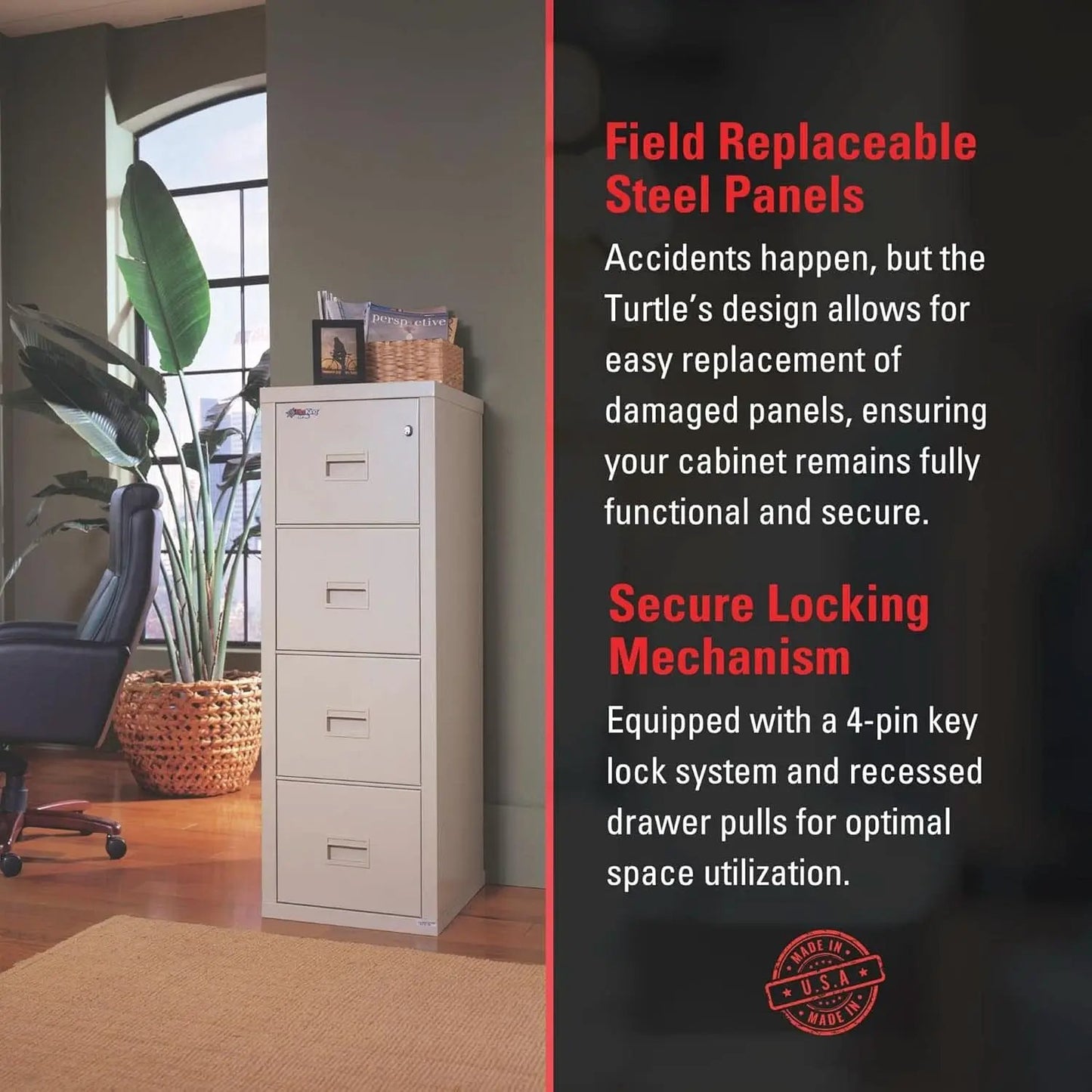 Vertical 2 Drawer Fire Safe File Cabinet 1 Hour Fire Rated from PriceLows™