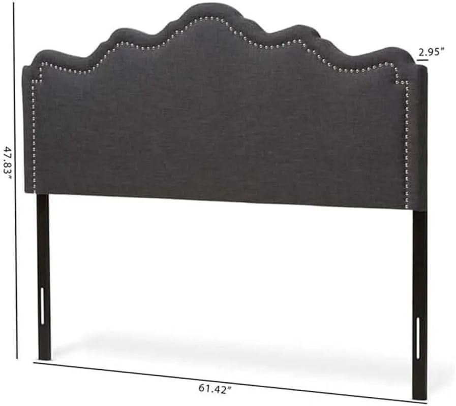 Elegant Upholstered Dark Gray Queen Headboard for Bedrooms from PriceLows™