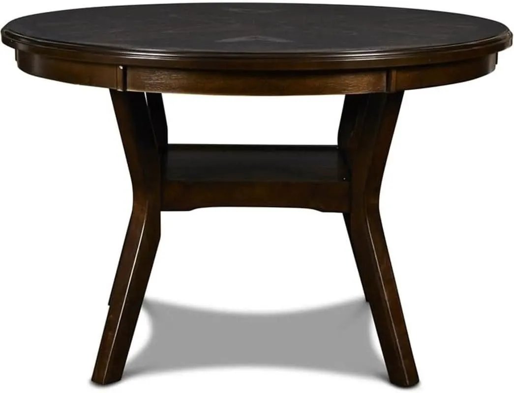 Elegant Solid Wood Circular Dining Set Cherry Brown from PriceLows™