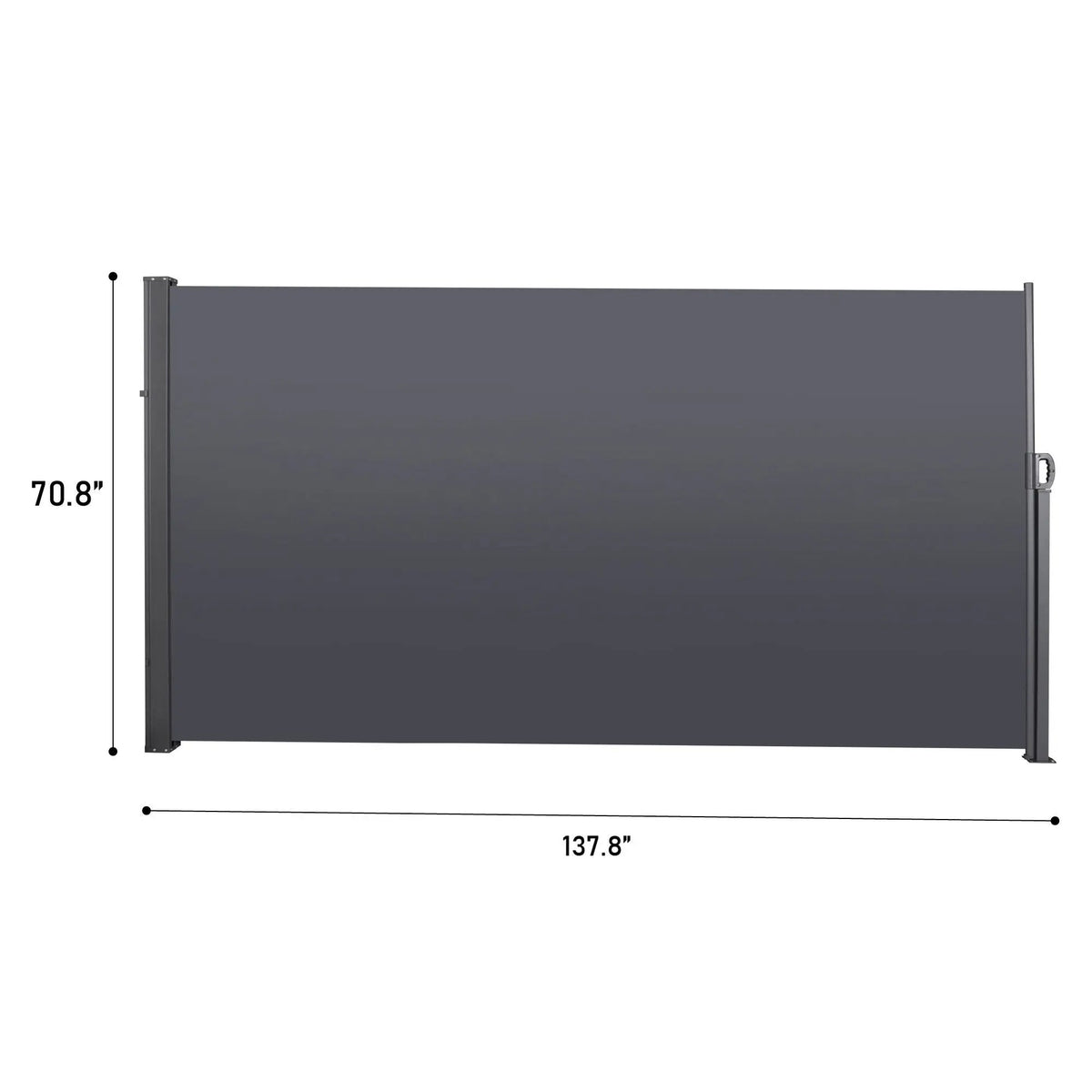 Retractable Side Screen Awning | UV Resistant | Waterproof | 118 Inch Gray