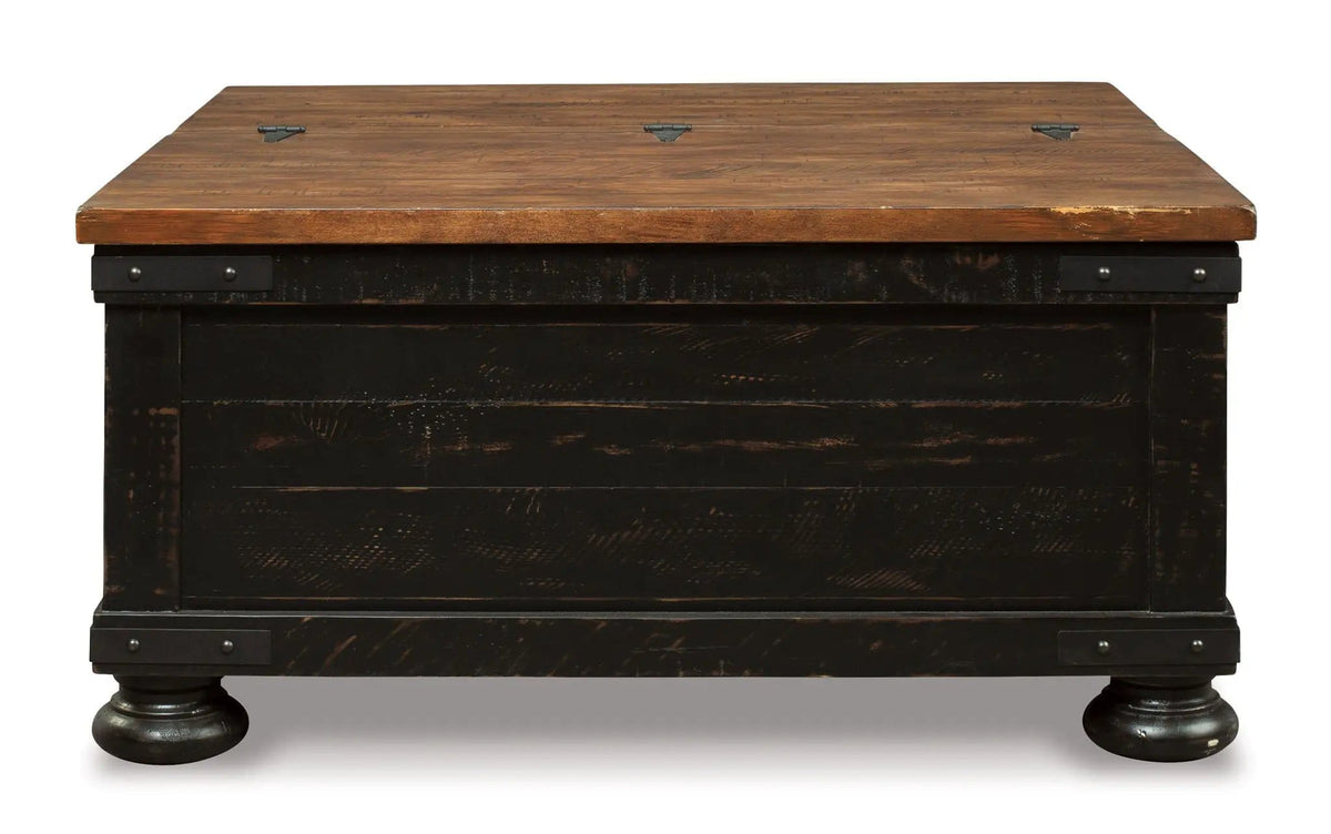 Valebeck Lift Top Cocktail Table | 36 x 36 x 18 in | Engineered Wood | Black / Brown